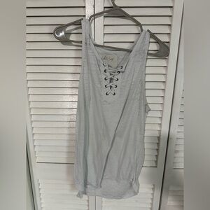 White Crow white Sleeveless Tie Front Tank Top